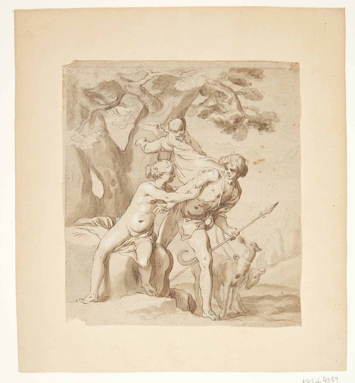 Venus og Adonis af Abraham Bloemaert