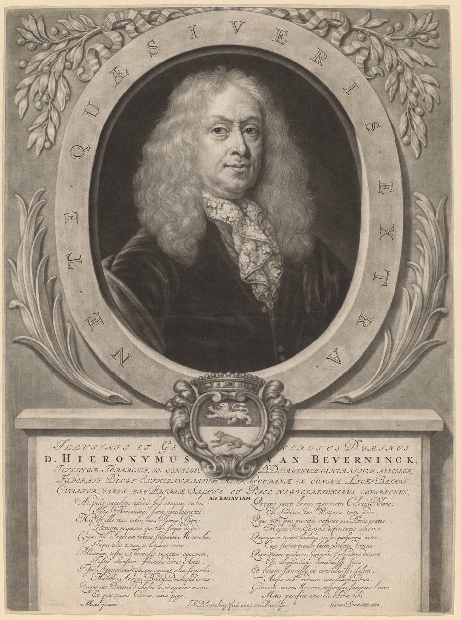 Hieronymus van Beverningk af Abraham Blooteling after Nicolaes Maes