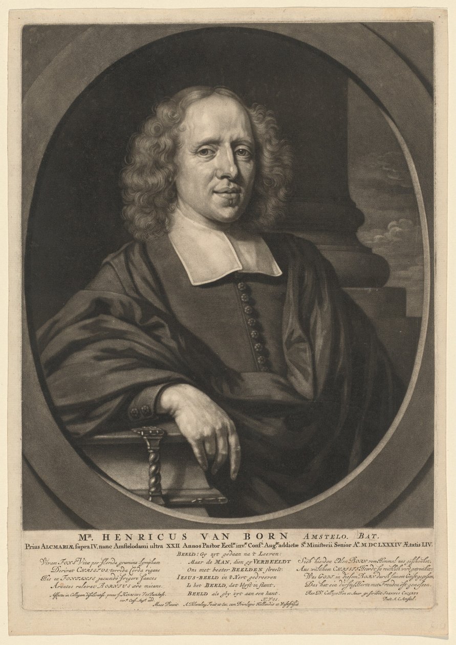 Hr. Henricus af Born af Abraham Blooteling, after Nicolaes Maes