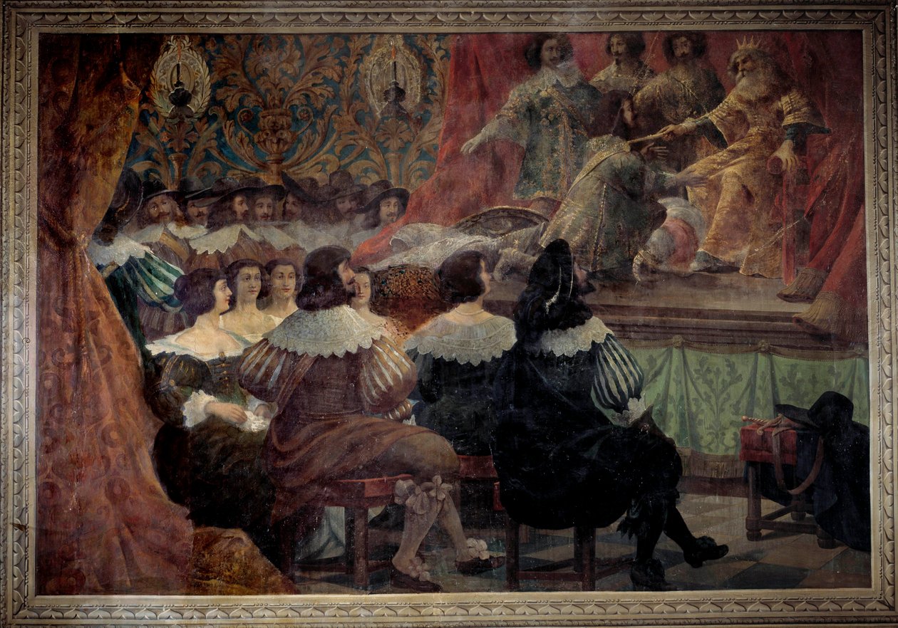 En teatralsk fremstilling i det 17. århundrede på Chateau de Grosbois maleri af Abraham Bosse (1602-1676) af Abraham Bosse