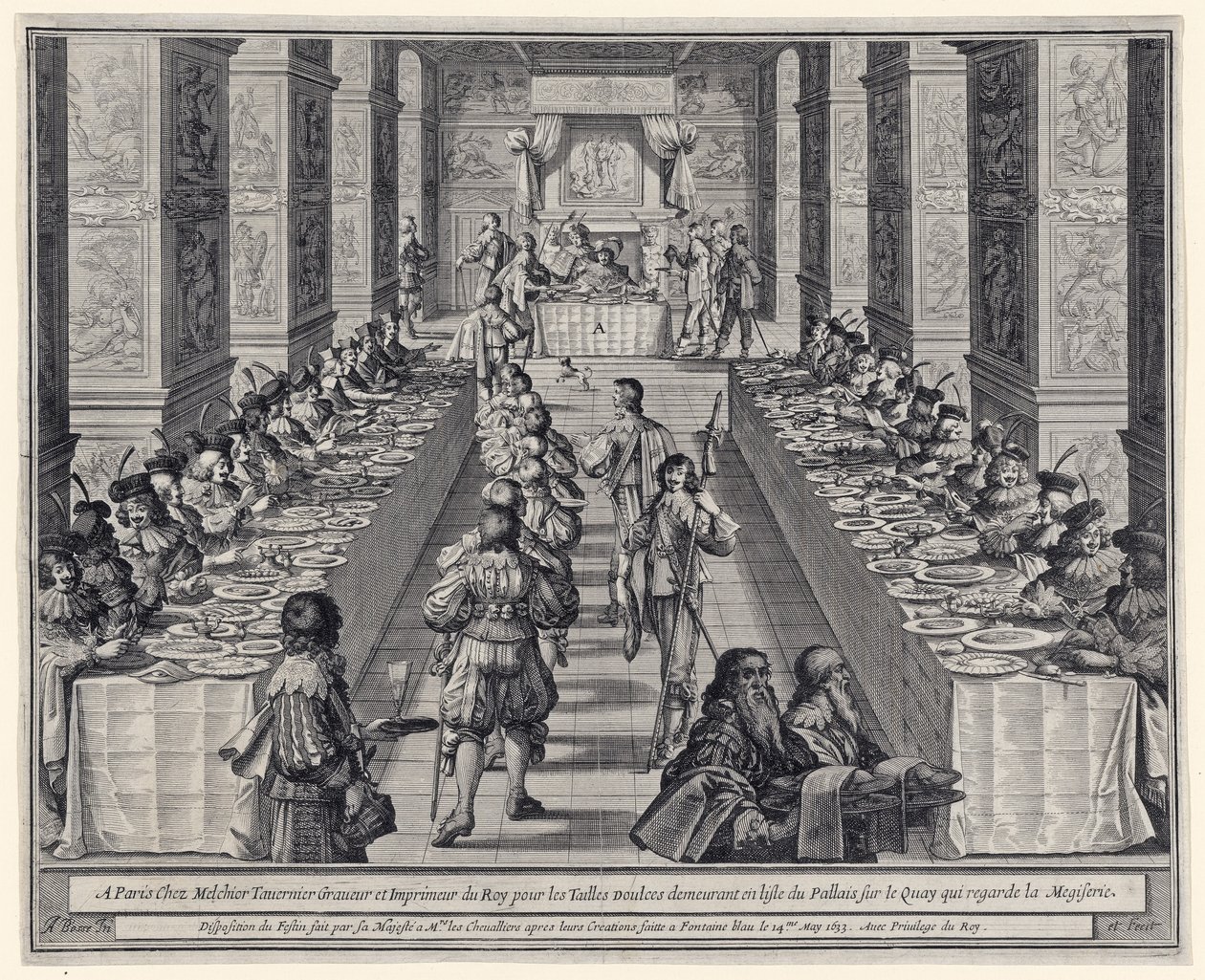 Festens inddeling, fra "Helligåndsordenen", fra "The Order of the Holy Spirit". 1634 af Abraham Bosse