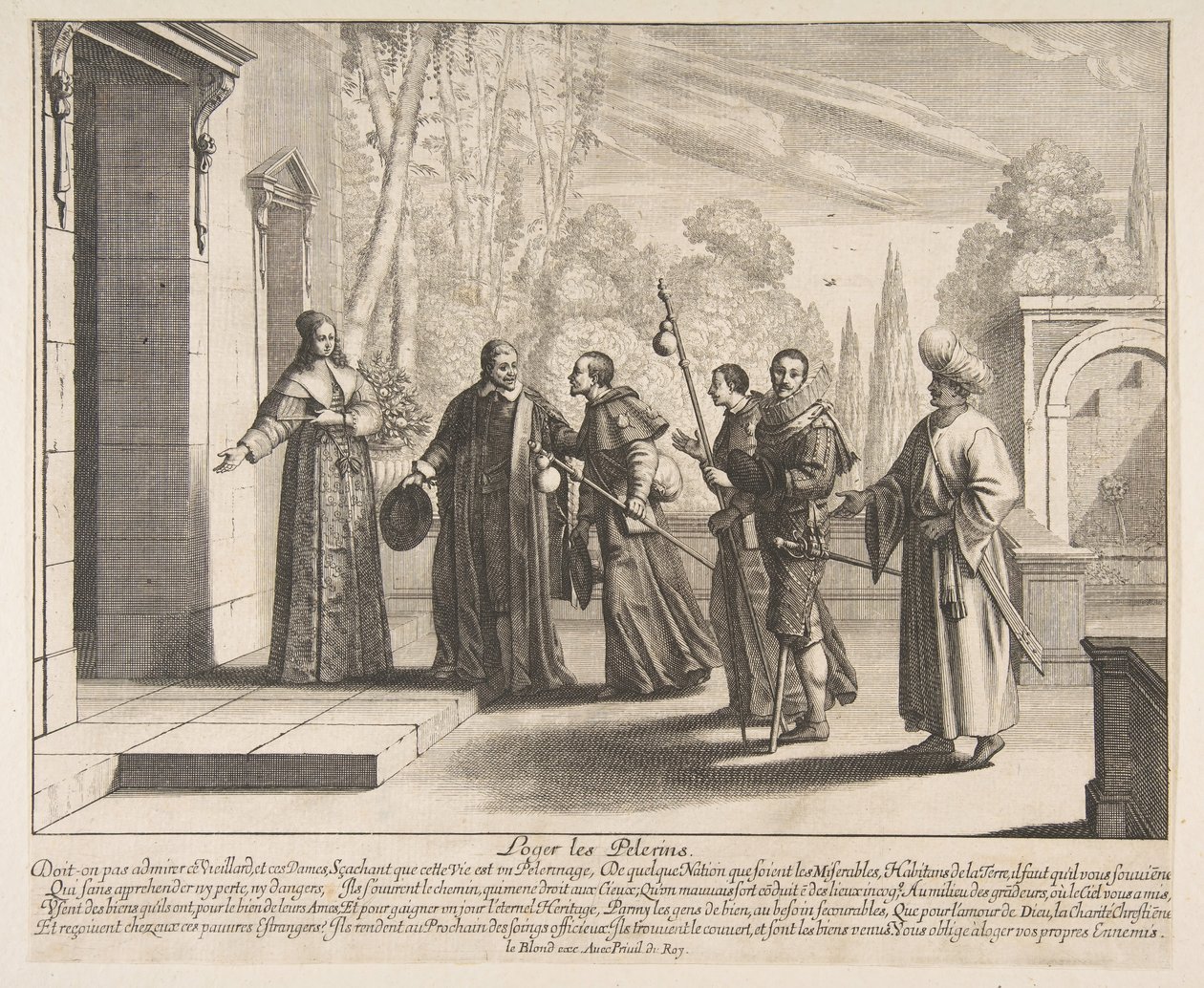 Logerende pilgrimme, muligvis 1635. af Abraham Bosse