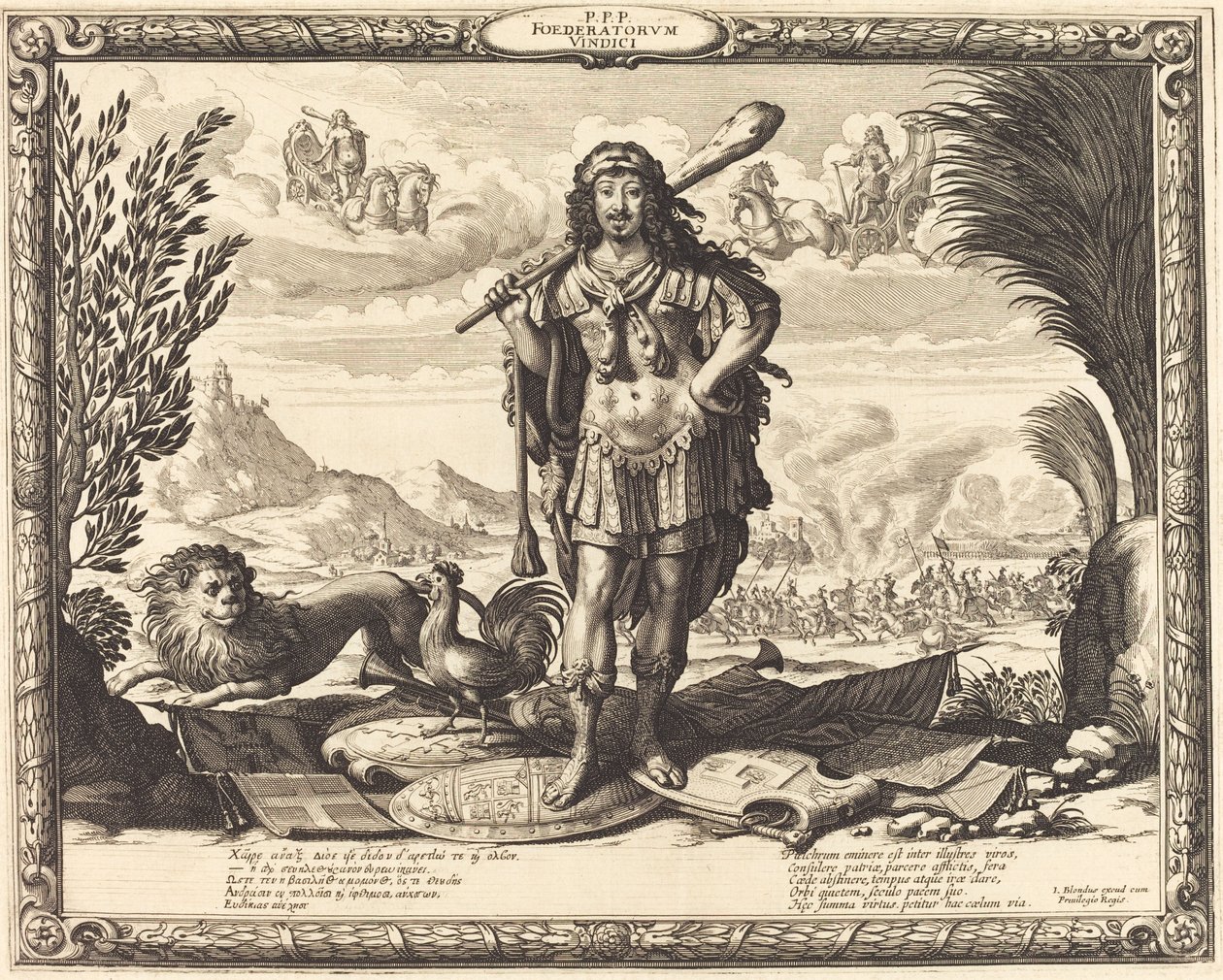 Louis XIII som Hercules af Abraham Bosse