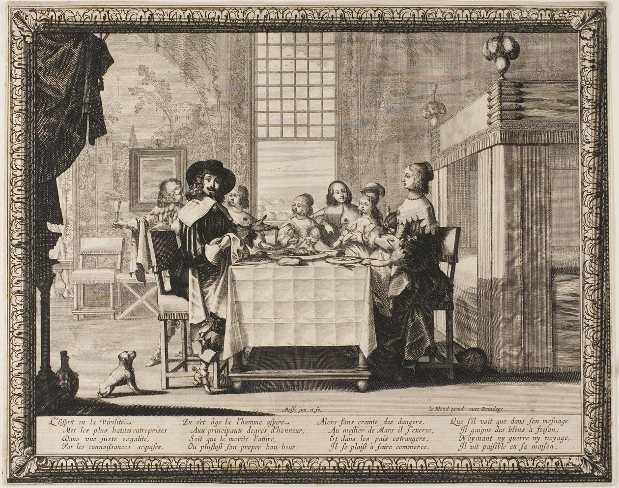 Manhood, tallerken tre fra The Four Ages of Man af Abraham Bosse