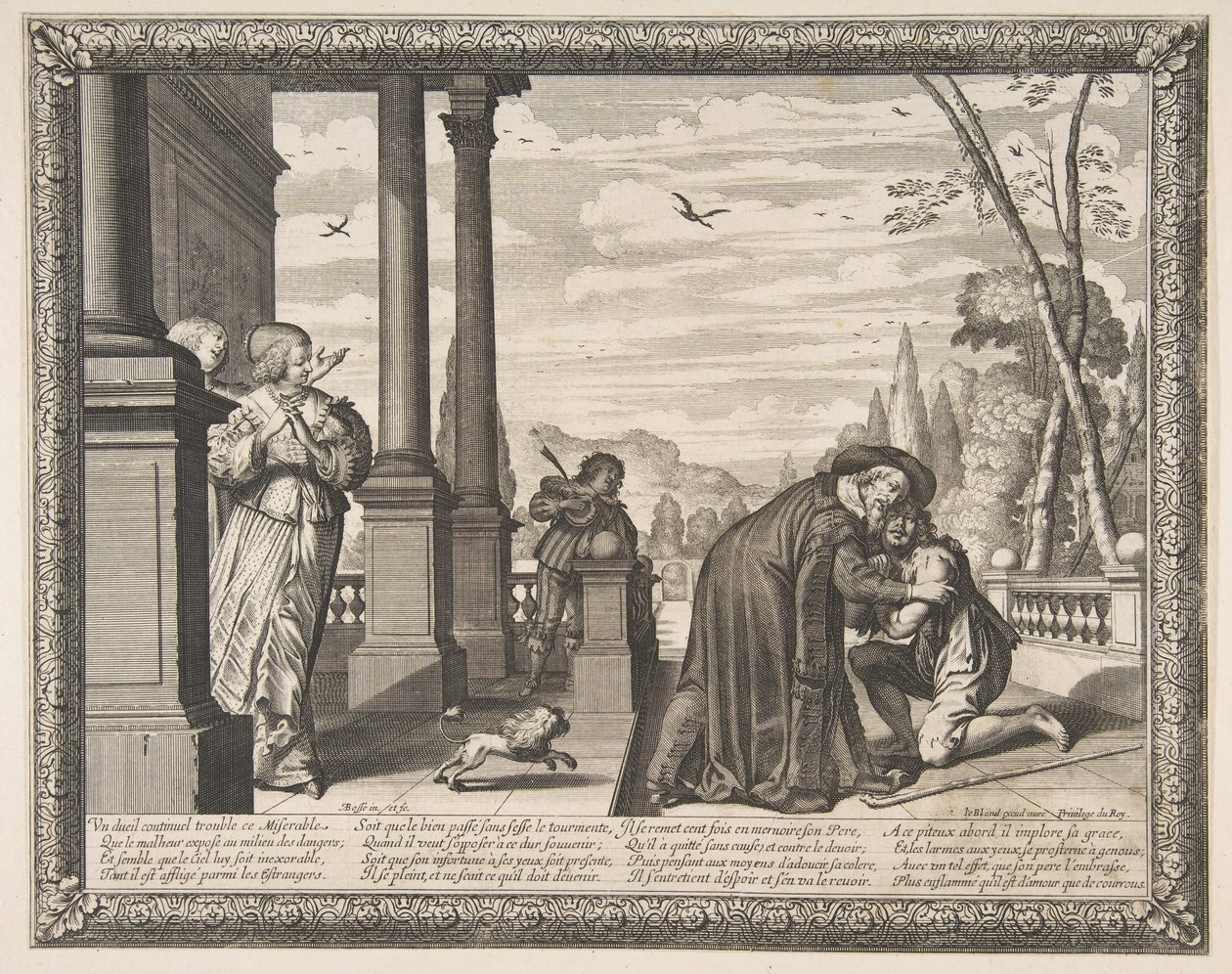 Den fortabte søns tilbagevenden, ca. 1636. af Abraham Bosse