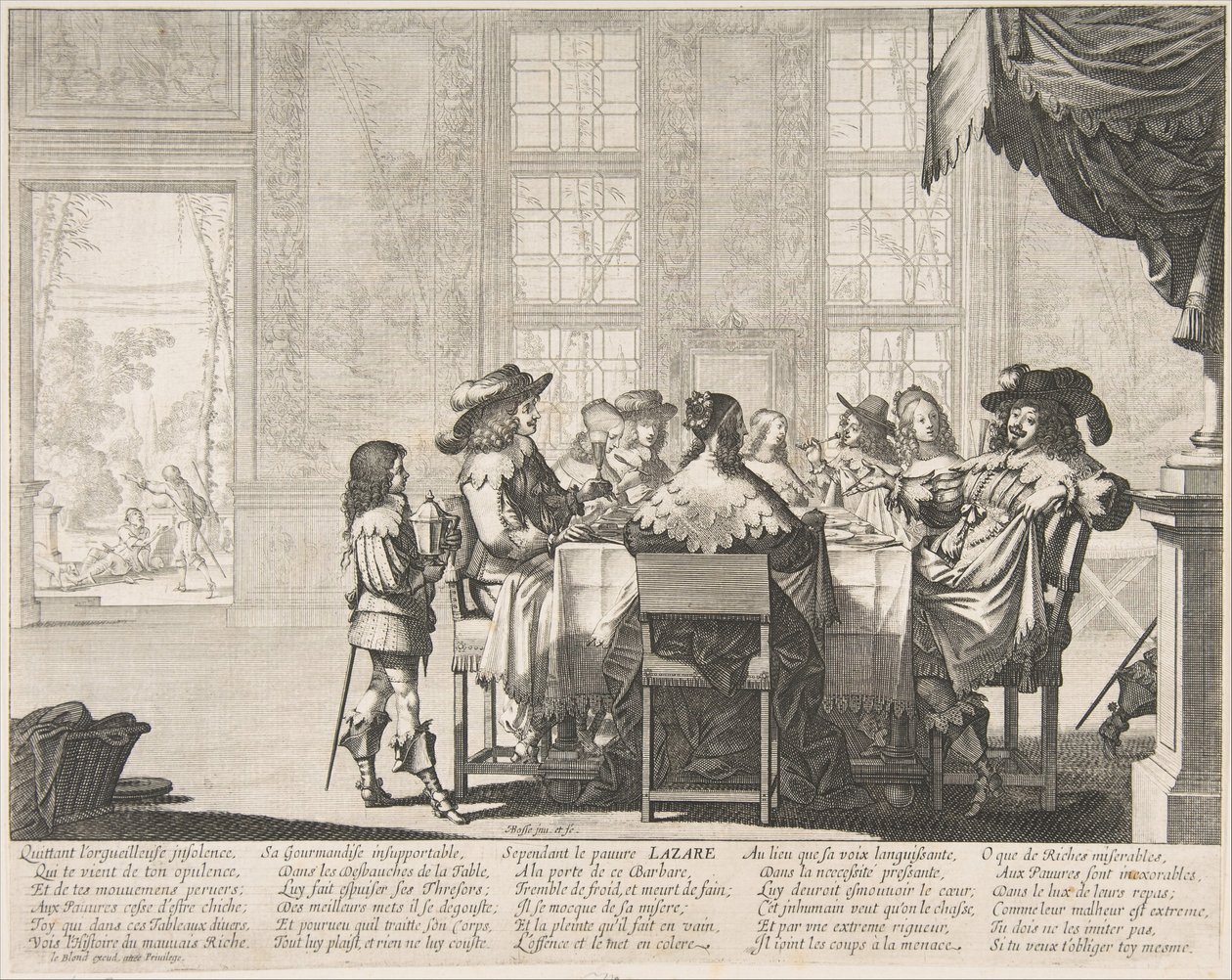 The Banket of the Rich Man, midten til slutningen af det 17. århundrede. af Abraham Bosse