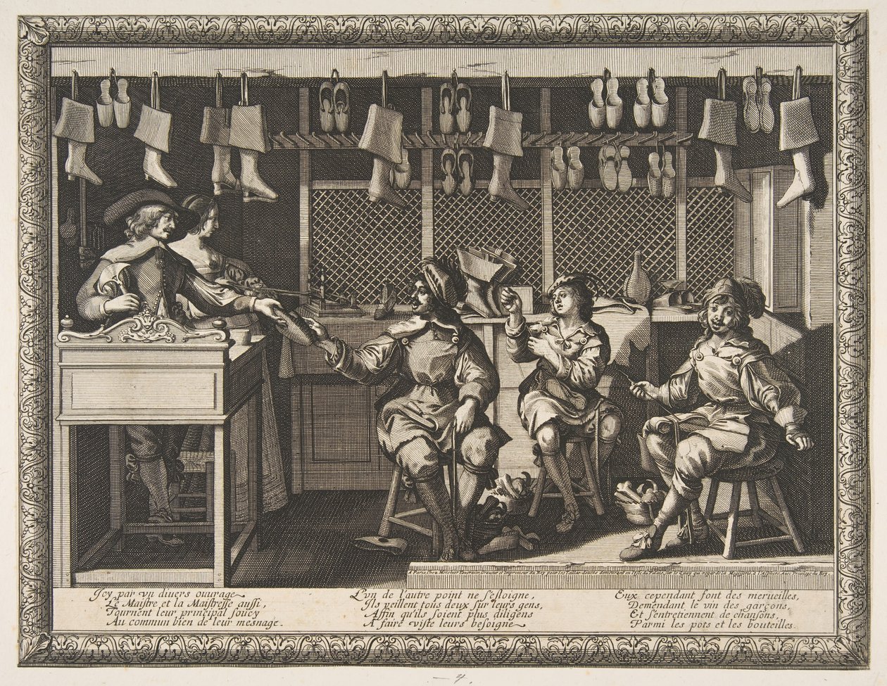 Skomageren Le Savetier, ca. 1632-33. af Abraham Bosse