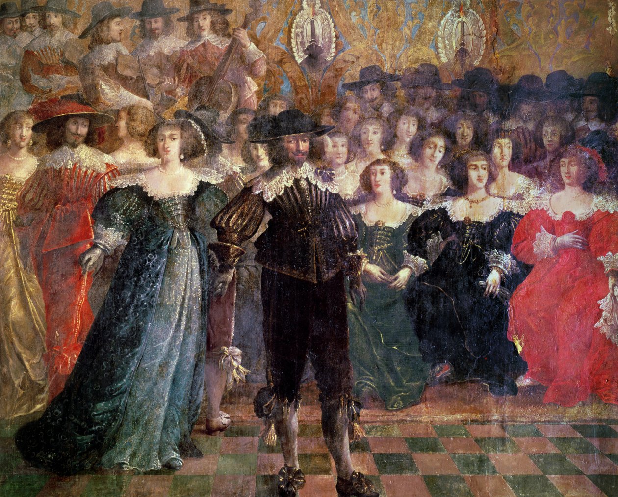 The Court Ball (vægmaleri) (detaljer) af Abraham Bosse