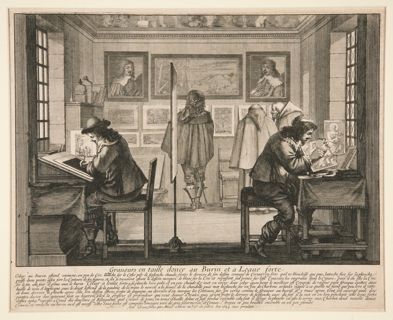 Gravørerne i deres arbejdsværelse, fra serien Kunstnerne i deres værksted af Abraham Bosse