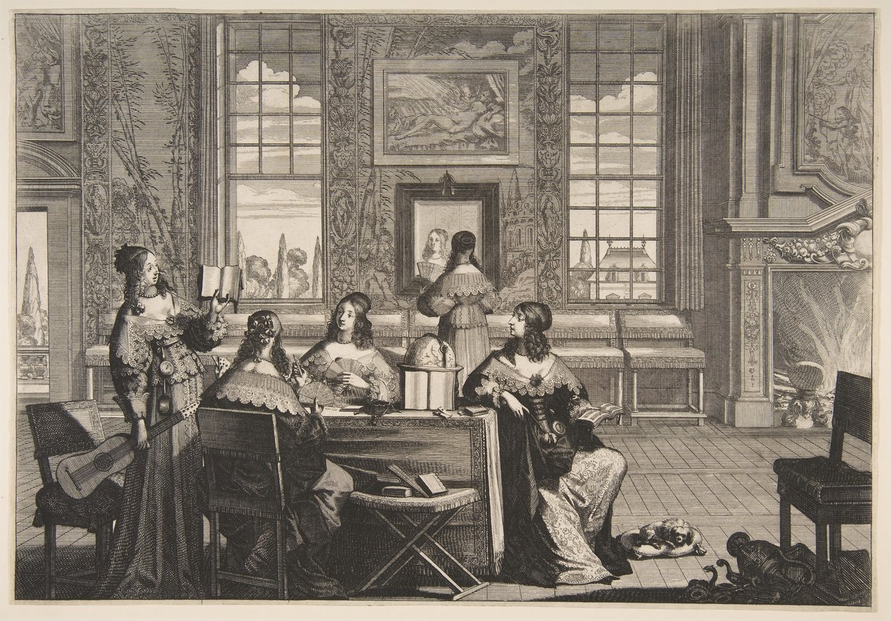 The Foolish Virgins Conversing, ca. 1635. af Abraham Bosse