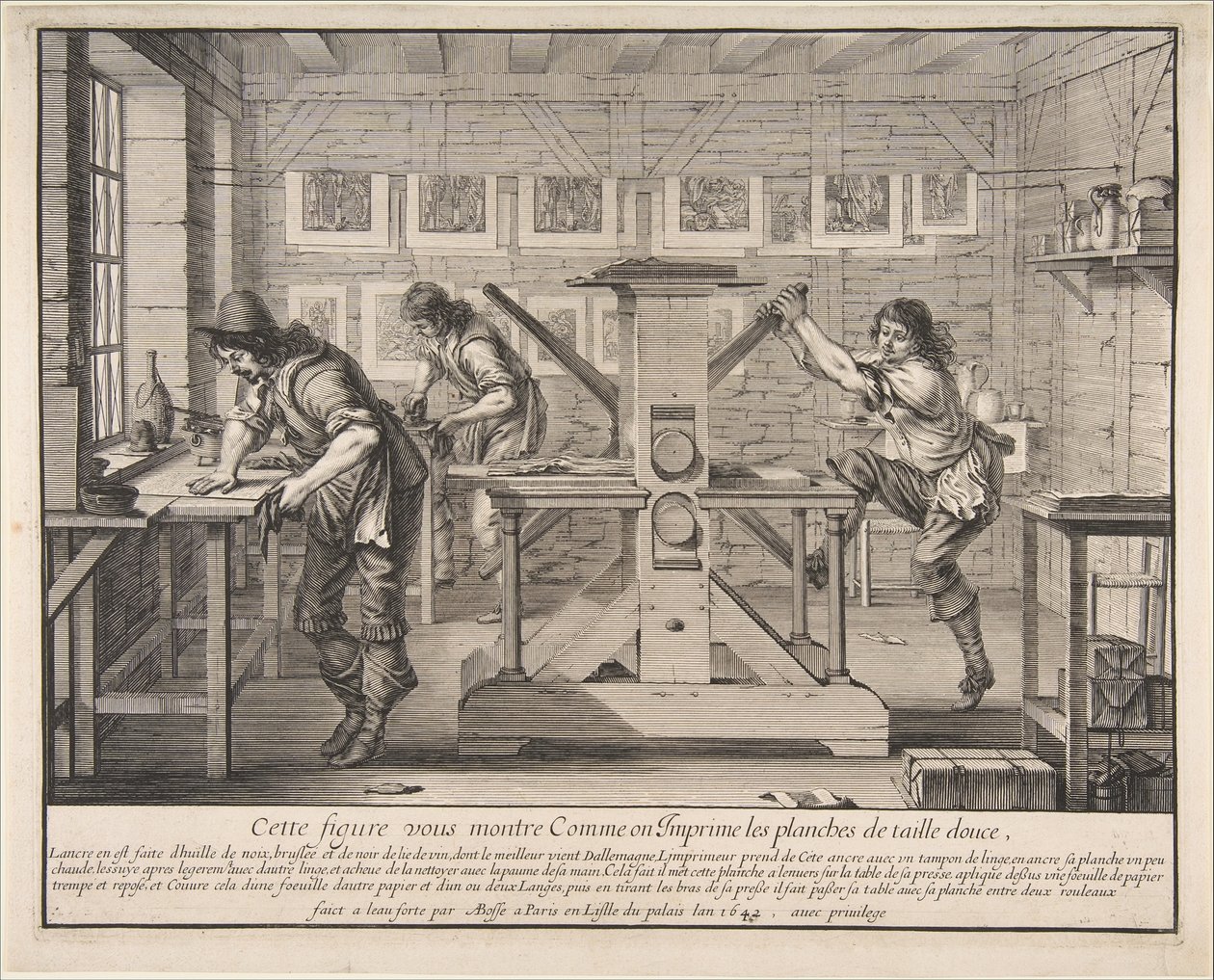 Dybtrykkerne, 1642. af Abraham Bosse