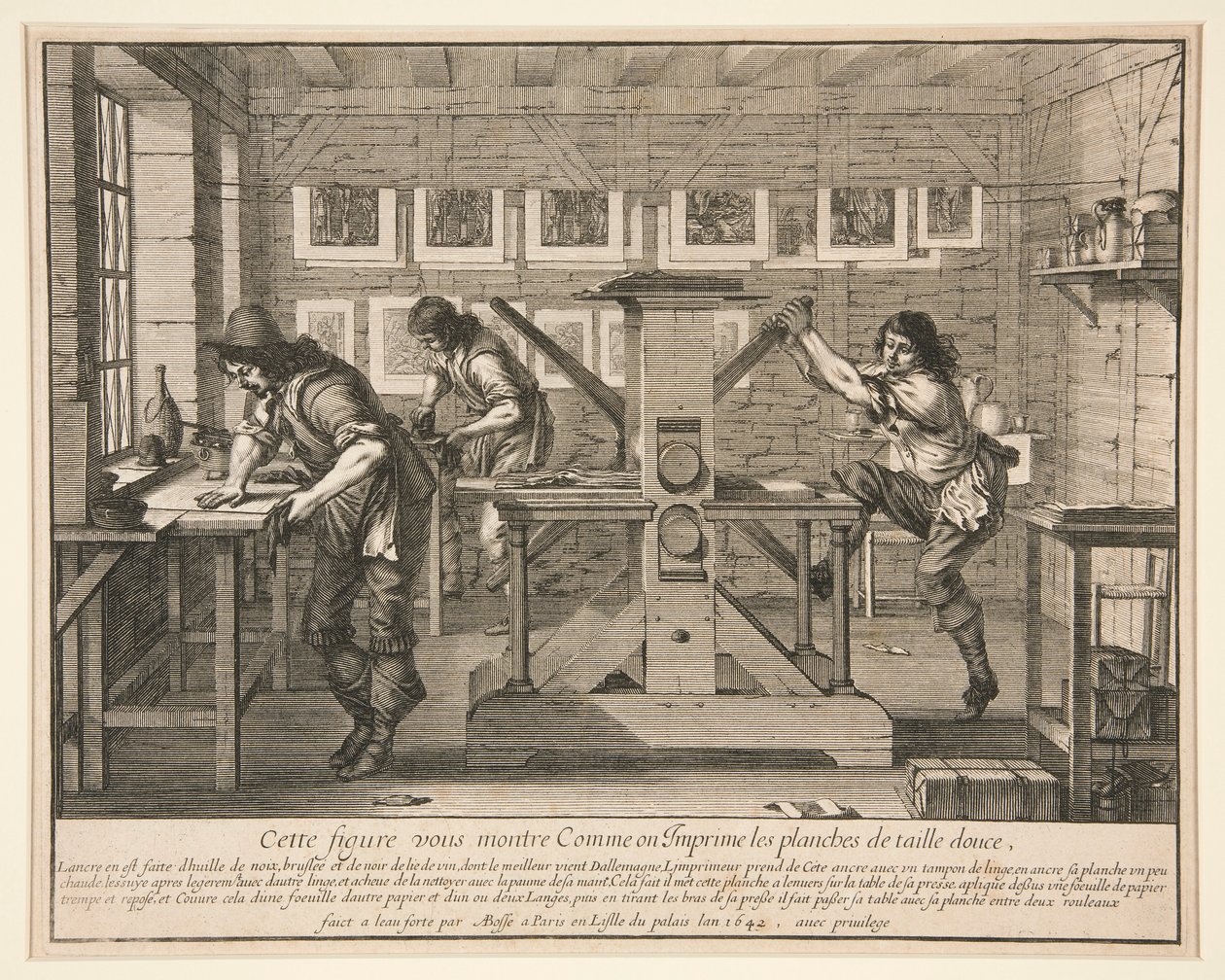 Printerne i deres arbejdsværelse, fra serie af kunstnere i deres studier af Abraham Bosse