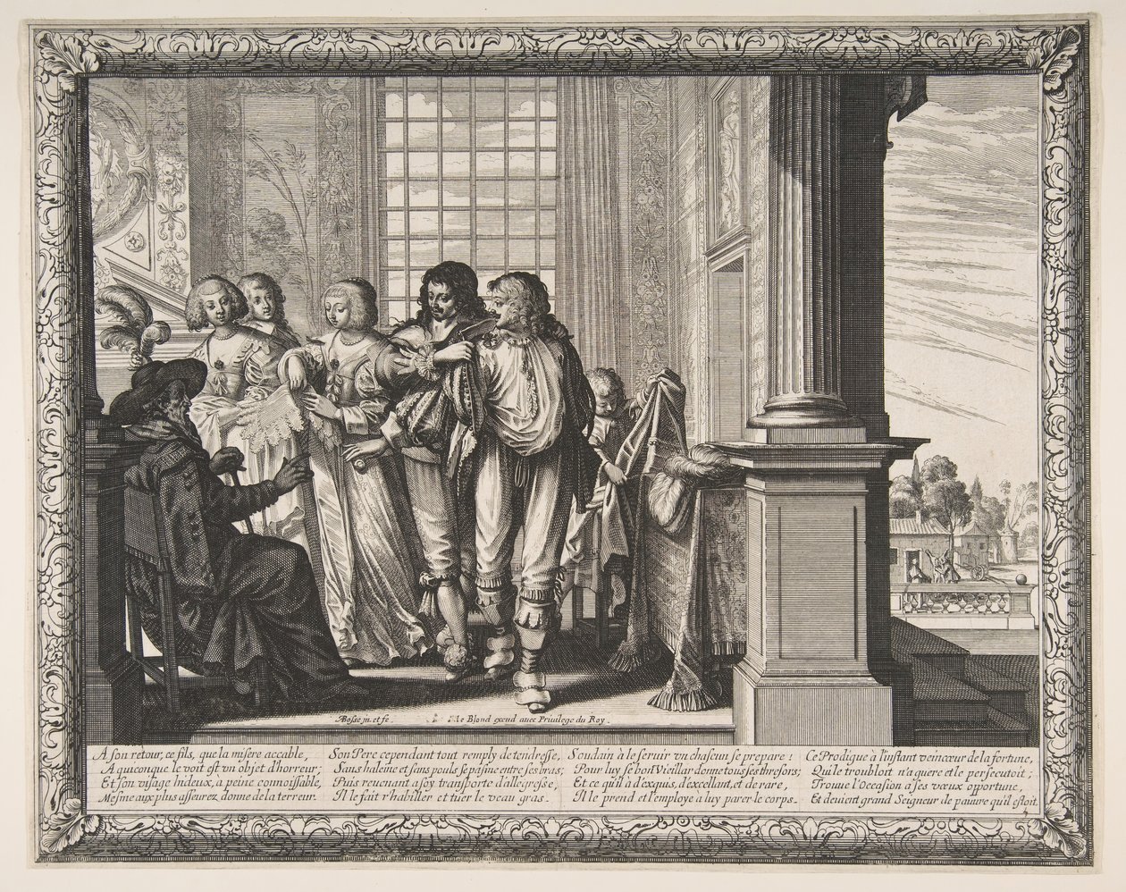 Den fortabte søn skifter tøj, ca. 1636. af Abraham Bosse