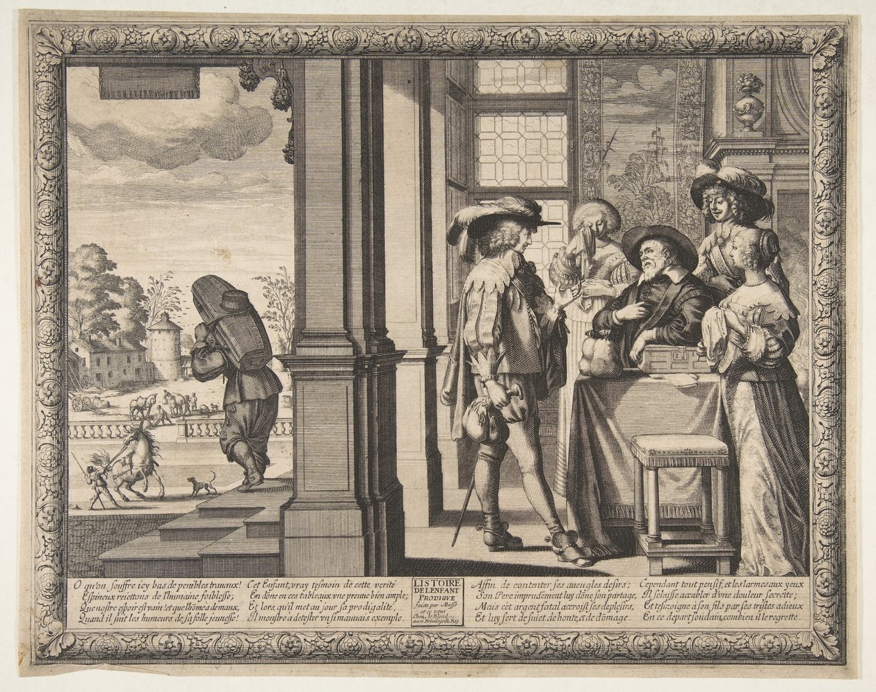 Den fortabte søn forlader hjemmet, ca. 1636. af Abraham Bosse