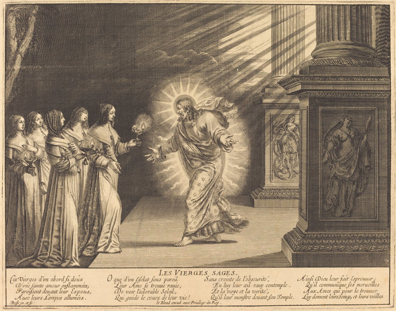 De vise jomfruer, der bærer deres lamper af Abraham Bosse