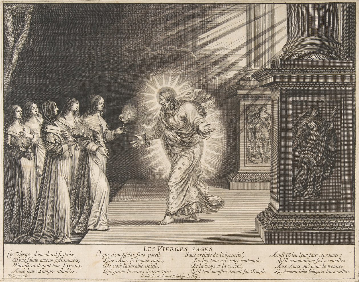 De vise jomfruer før Kristus, ca. 1635. af Abraham Bosse