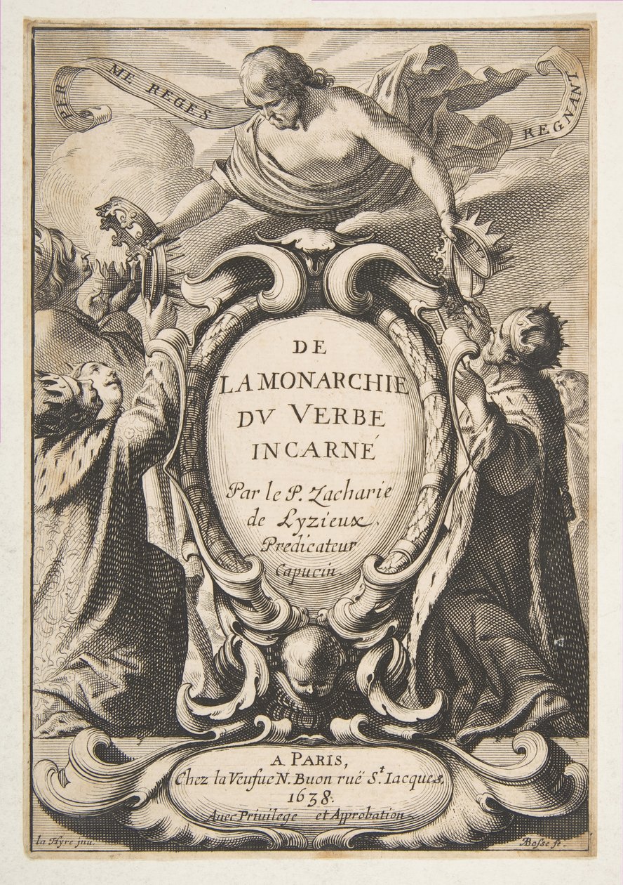 Titelside: Fra det inkarnerede ords monarki, 1638. af Abraham Bosse