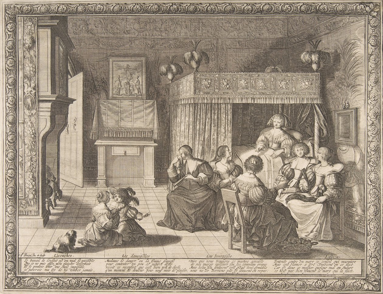 Besøg hos den nye mor, 1633. af Abraham Bosse