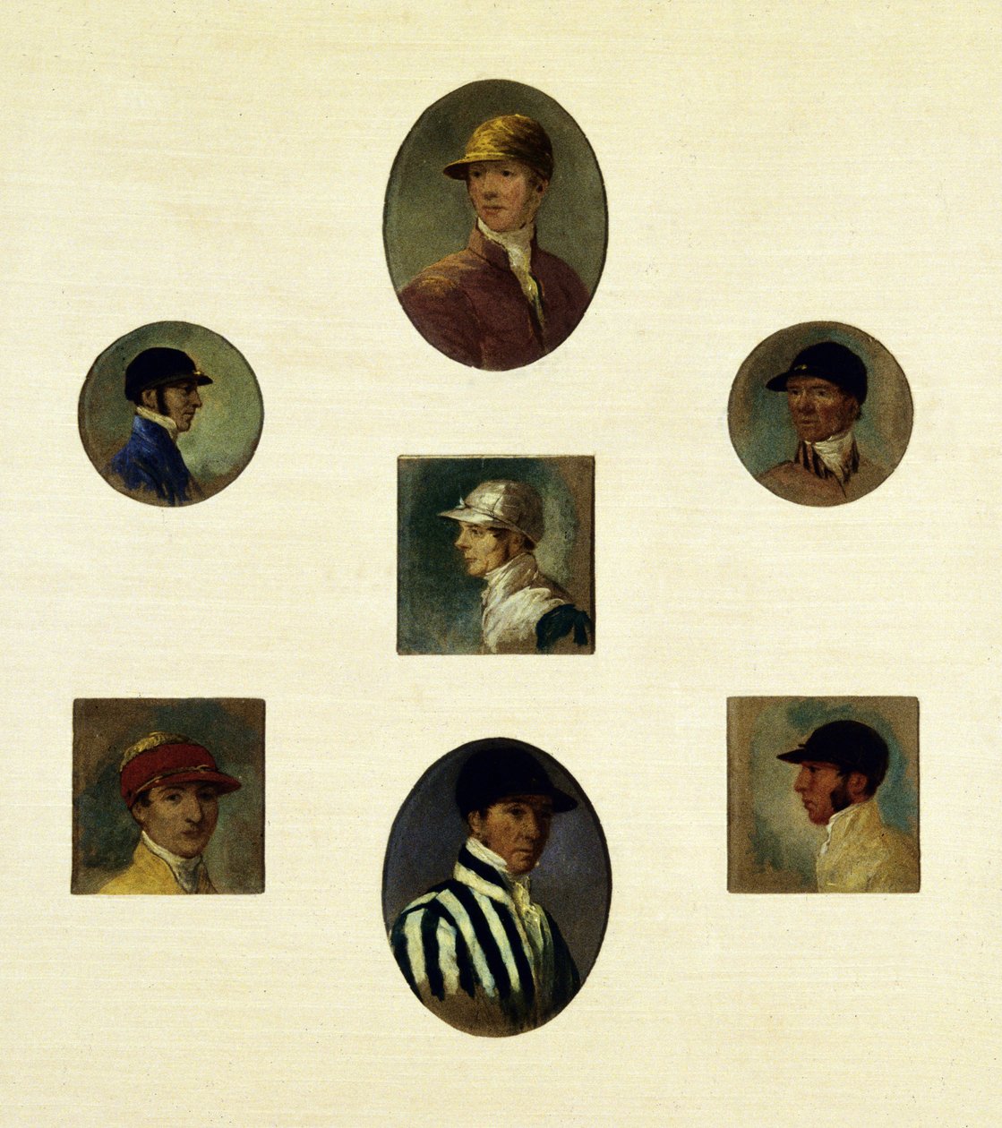 Studies of Jockeys, ca. 1830 (olie på lærred) af Abraham Cooper