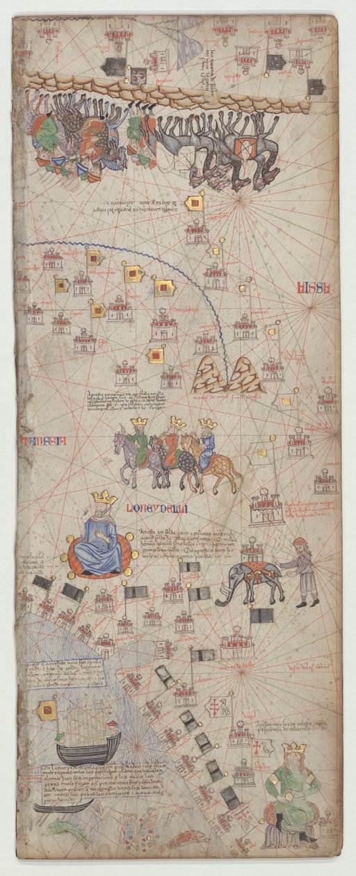 Catalansk atlas, ark 10 af Abraham Cresques