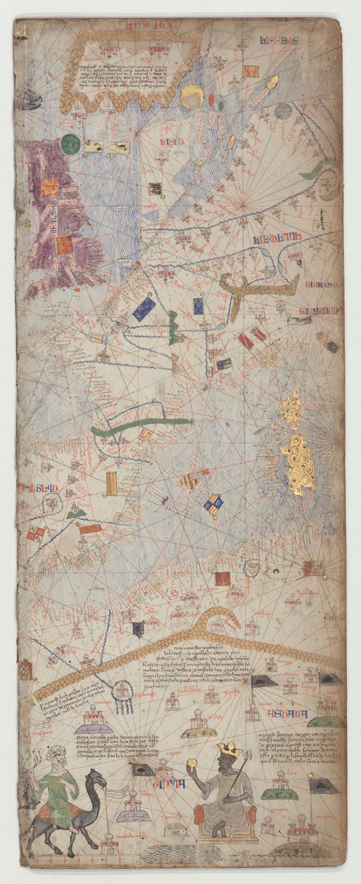 Catalansk atlas, ark 6, 1375 af Abraham Cresques