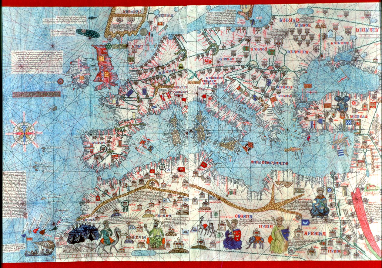 Catalansk Atlas,1375 (kort) af Abraham & Cresques Jehuda (1360-1410) Cresques