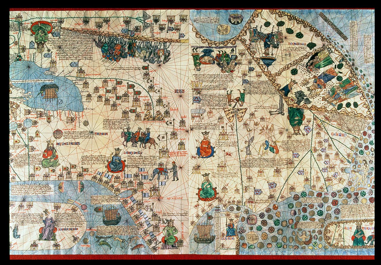 Catalansk Atlas,1375 (kort) af Abraham & Cresques Jehuda (1360-1410) Cresques
