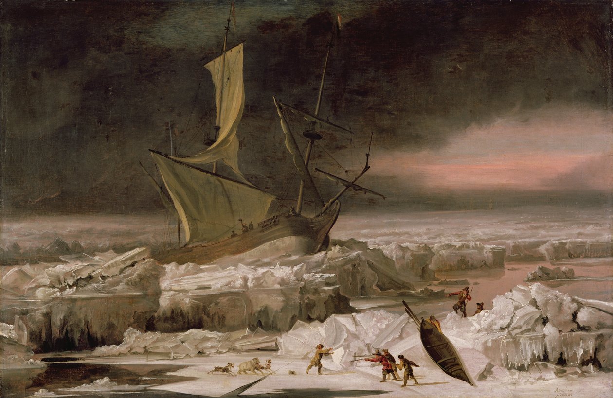 Arctic Adventure, eller et skib i nød ved Grønland, ca. 1677 af Abraham Danielsz. Hondius