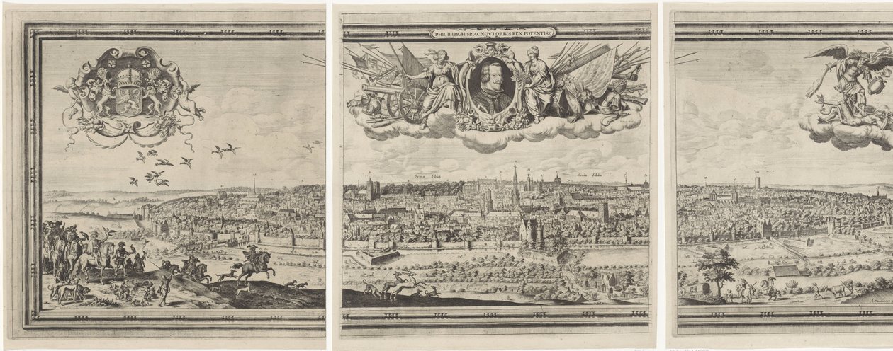 Gezicht op Bruxelles, standinge uit drie delen Bruxelles, den ædleste by i Brabant i 1640 af Abraham Dircksz. Santvoort