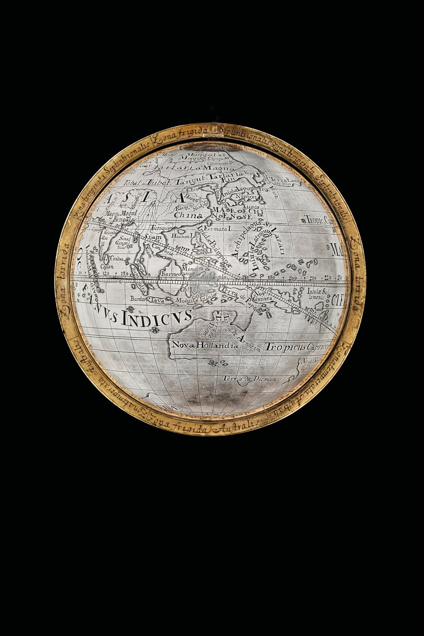 To enestående jord- og himmelkloder, støttet af Hercules og Atlas, Augsburg, 1697-99 af Abraham Drentwett
