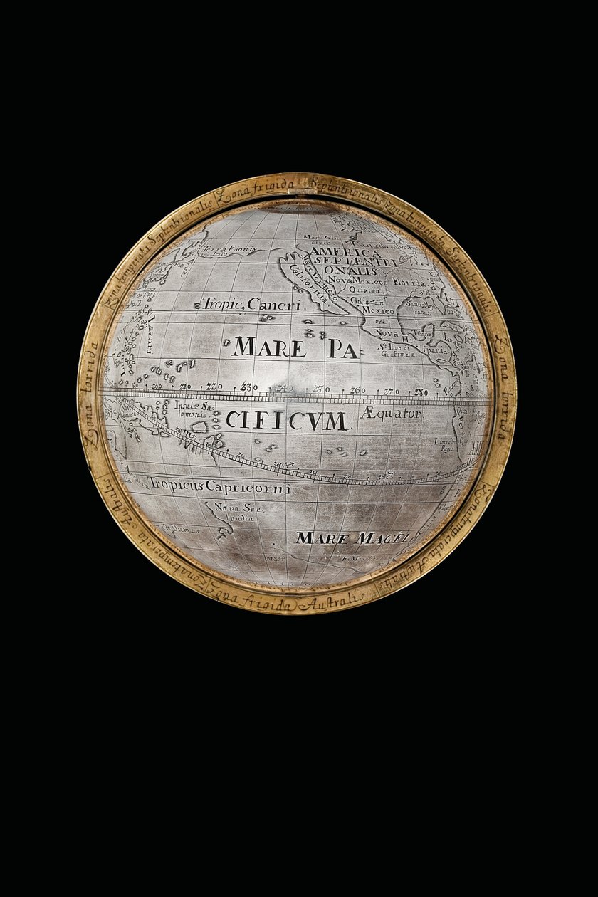 To enestående jord- og himmelkloder, støttet af Hercules og Atlas, Augsburg, 1697-99 af Abraham Drentwett