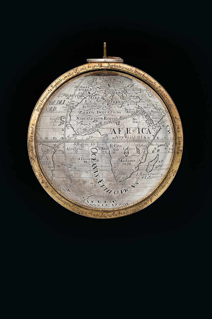To enestående jord- og himmelkloder, støttet af Hercules og Atlas, Augsburg, 1697-99 af Abraham Drentwett