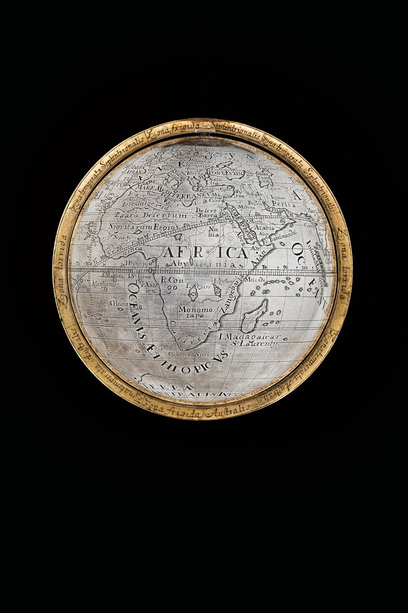To enestående jord- og himmelkloder, støttet af Hercules og Atlas, Augsburg, 1697-99 af Abraham Drentwett