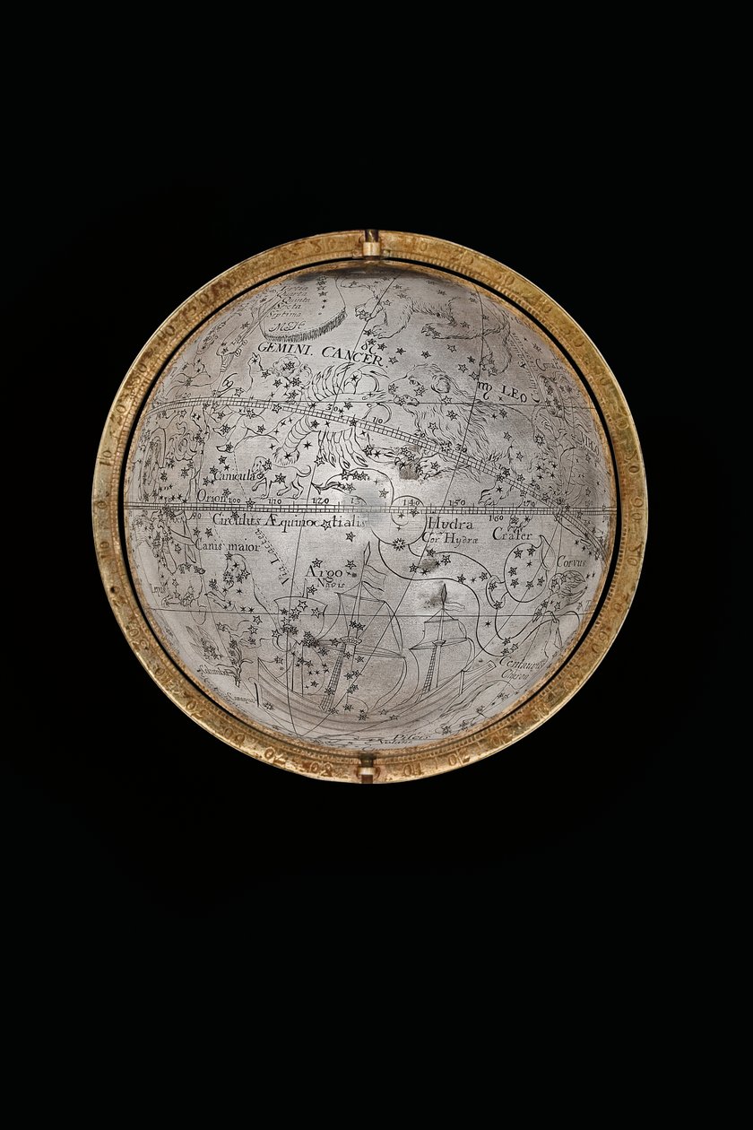 To enestående jord- og himmelkloder, støttet af Hercules og Atlas, Augsburg, 1697-99 af Abraham Drentwett