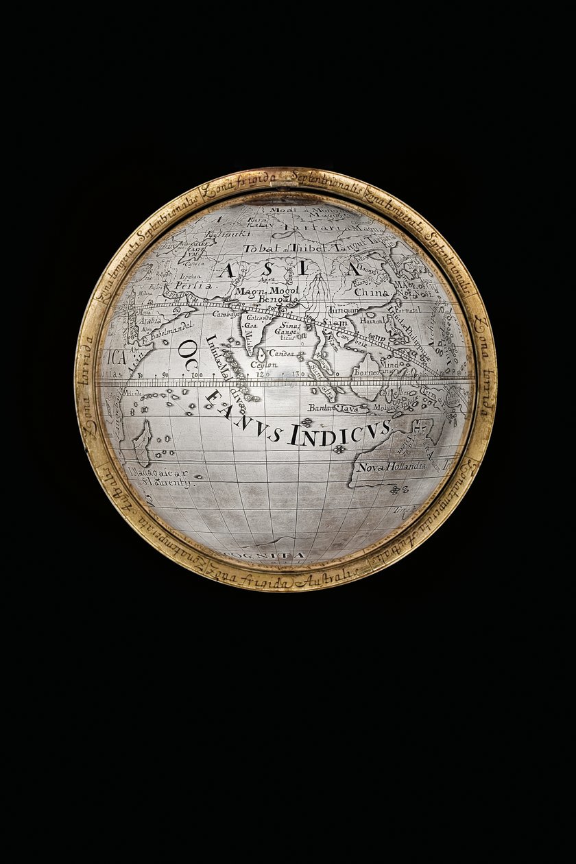 To enestående jord- og himmelkloder, støttet af Hercules og Atlas, Augsburg, 1697-99 af Abraham Drentwett