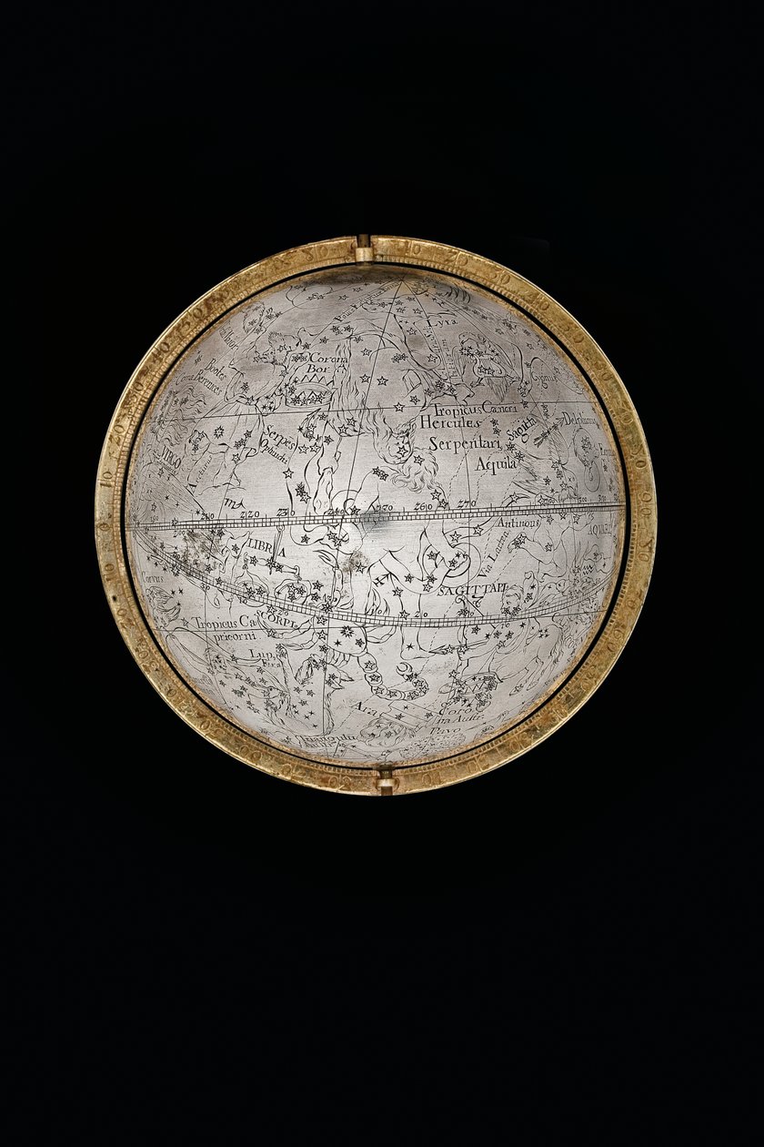 To enestående jord- og himmelkloder, støttet af Hercules og Atlas, Augsburg af Abraham Drentwett