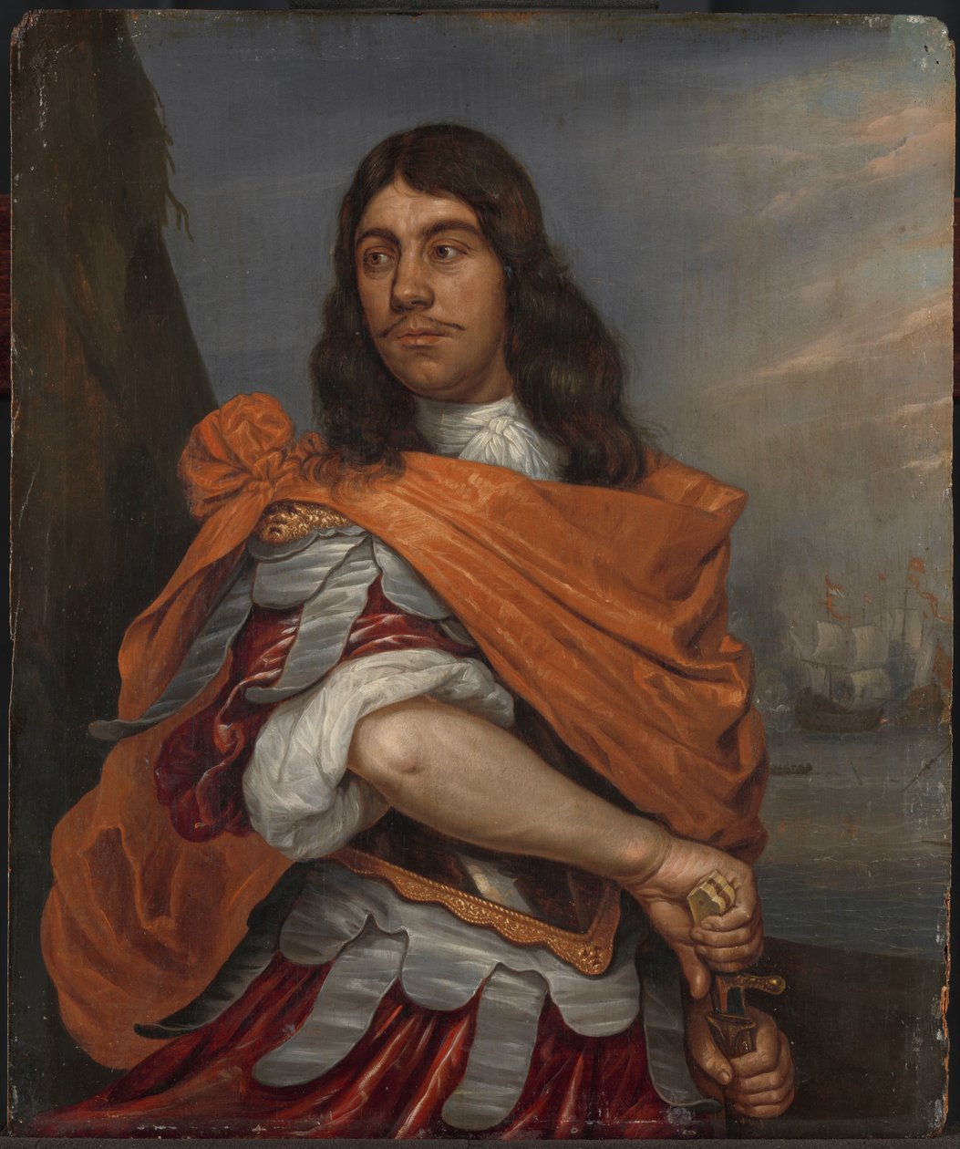 Portræt af løjtnant-admiral Cornelis Tromp i romersk dragt af Abraham Evertsz. van Westerveld
