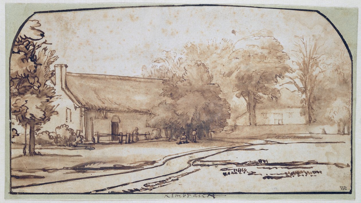Landskab med et bondehus, 1640