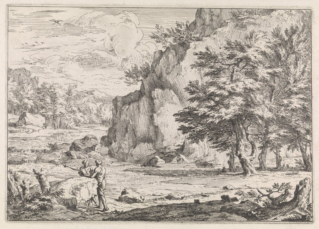 Landskab med sten af Abraham Genoels