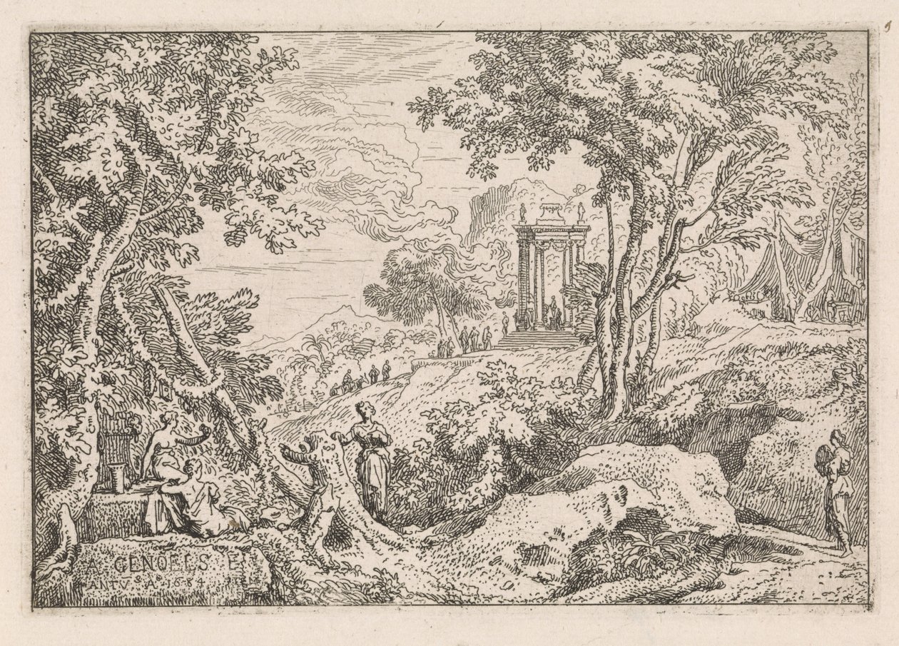 Landskab med tempel Klassiske landskaber (serietitel) af Abraham Genoels