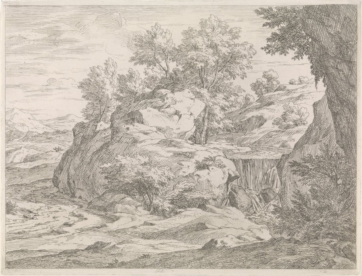 Landskab med vandfald Flodlandskaber (serietitel) af Abraham Genoels