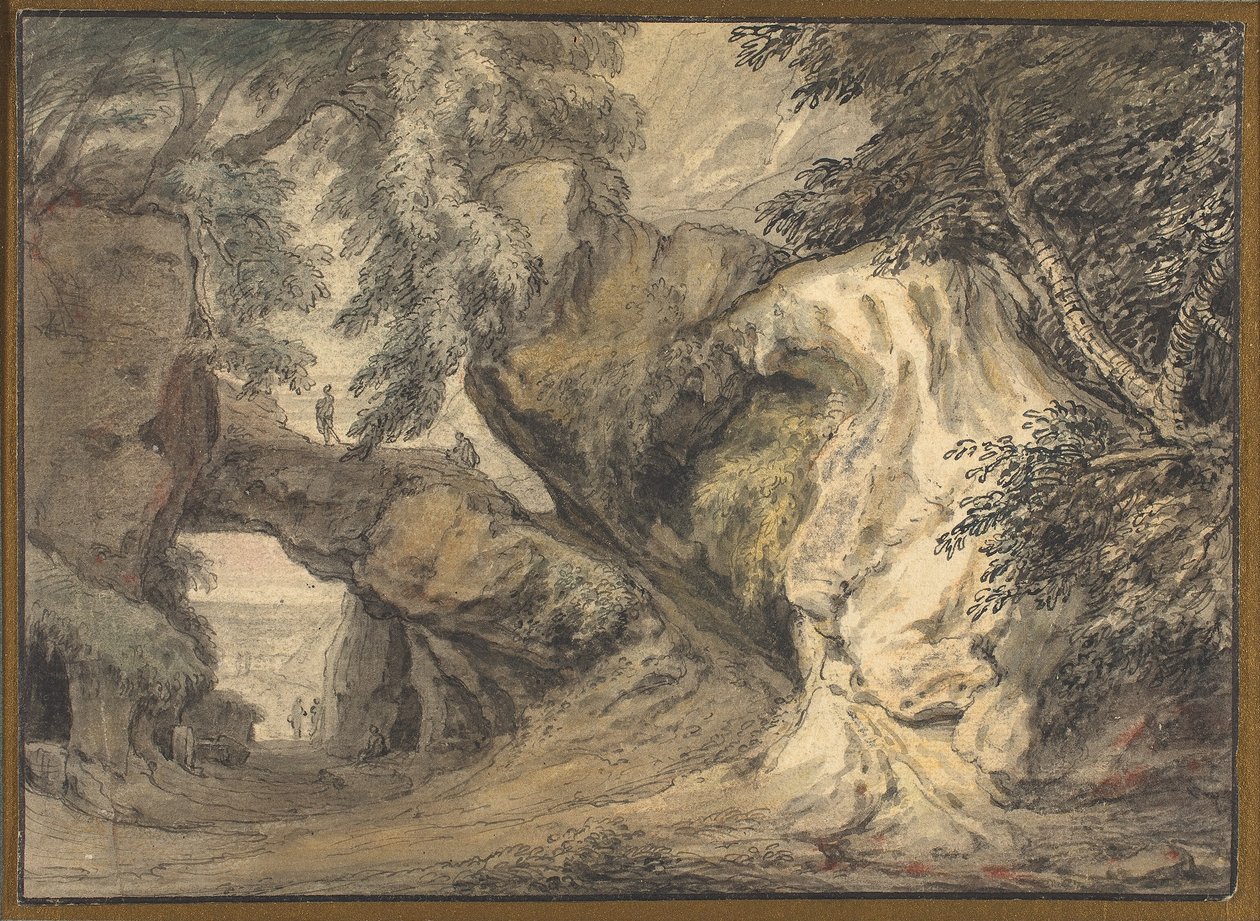 Landskab med en naturlig bue af Abraham Genoels II