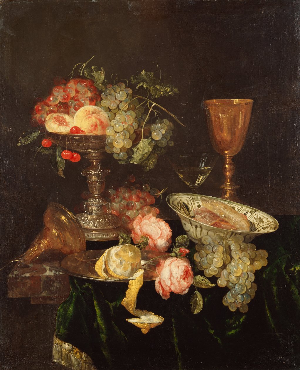 Stilleben (olie på lærred) af Abraham Hendricksz van Beyeren