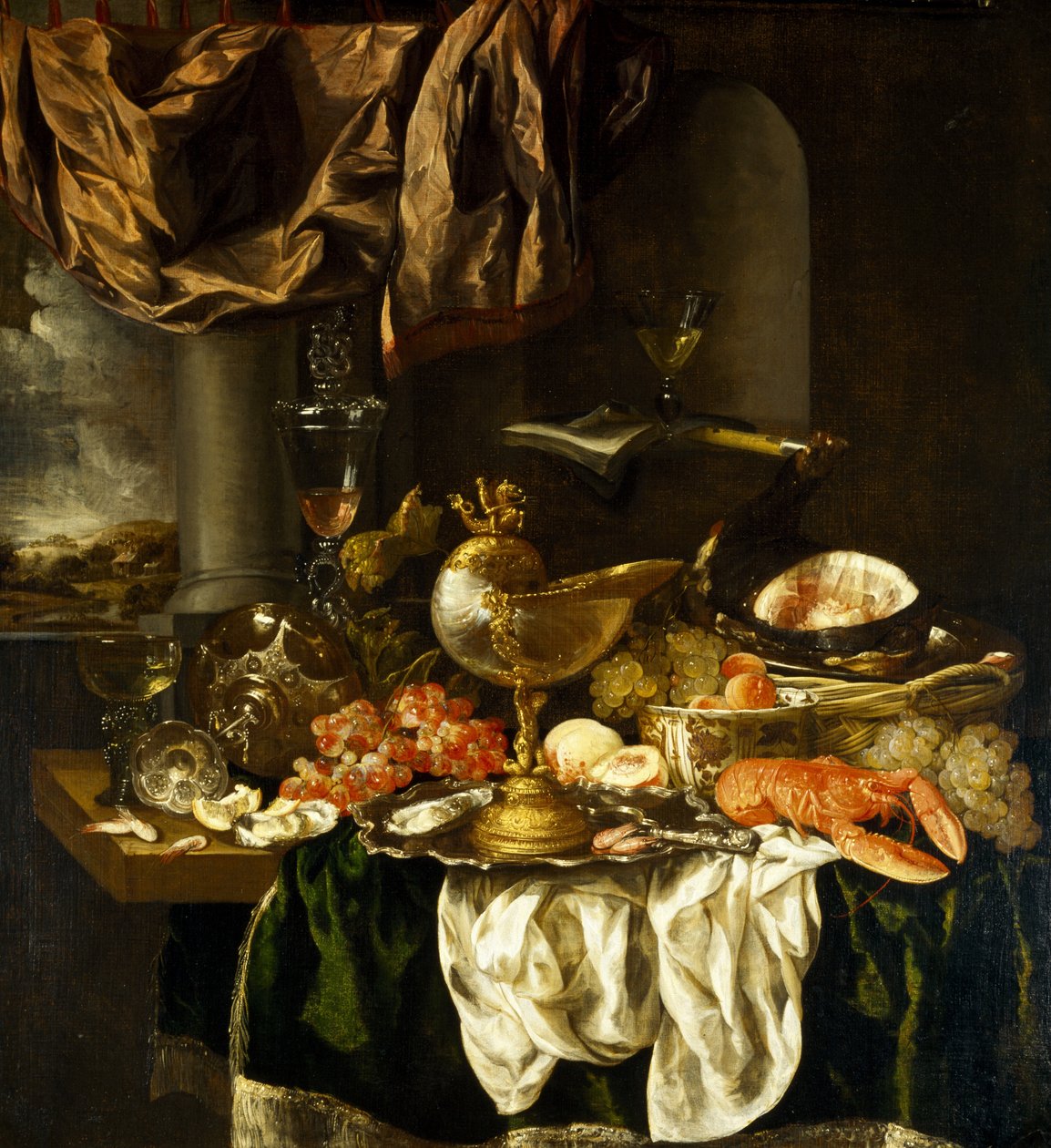 Still Life with Landscape, 1650sdani af Abraham Hendricksz van Beyeren