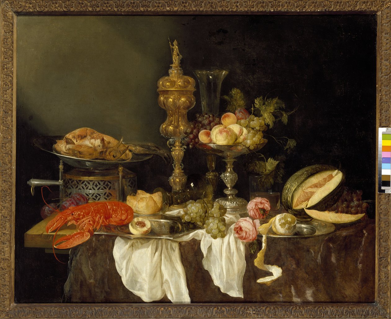Stilleben med en hummer og et kalkun af Abraham Hendricksz van Beyeren