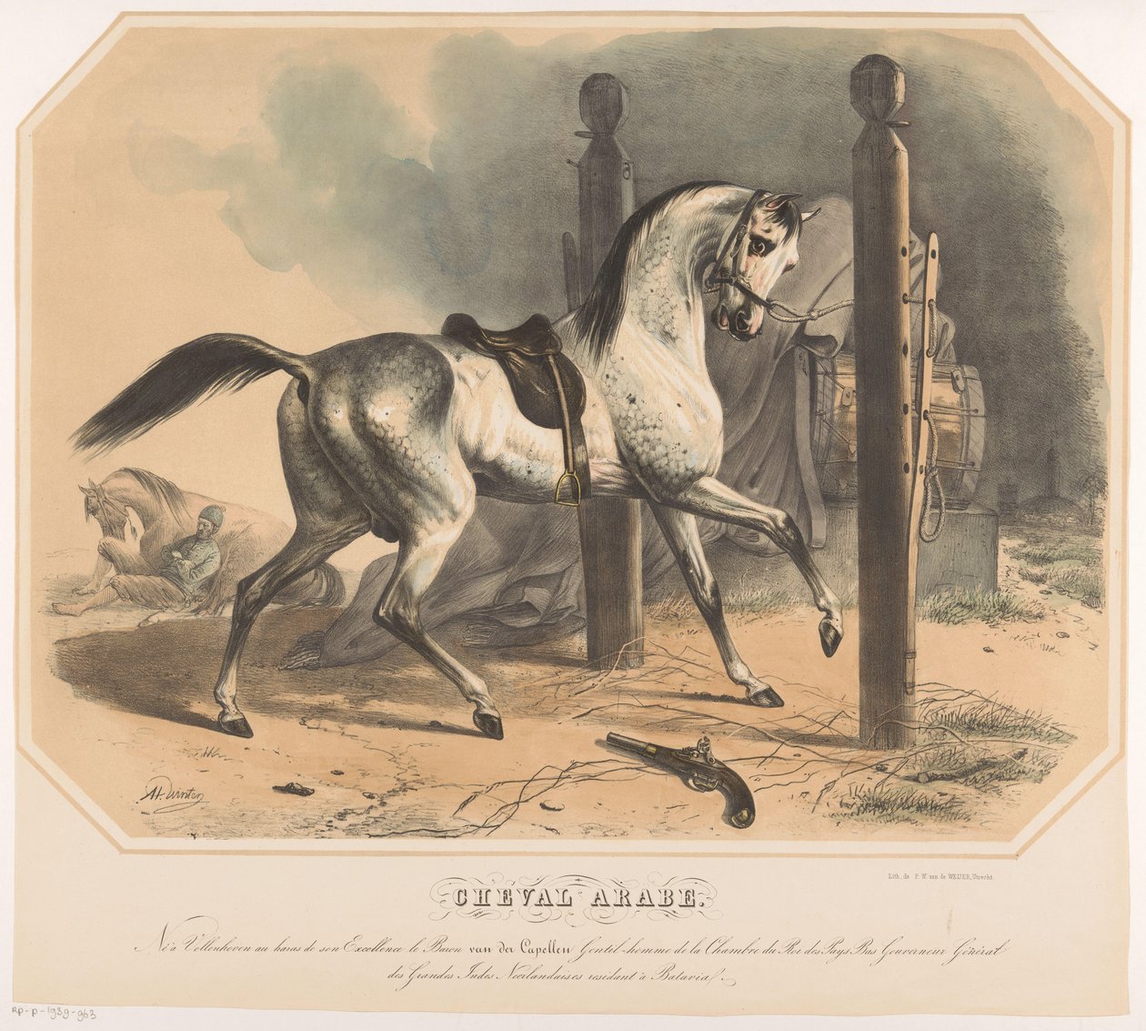 Araberhest af Godert van der Capellen Cheval Arabe (titel på objekt) af Abraham Hendrik Winter