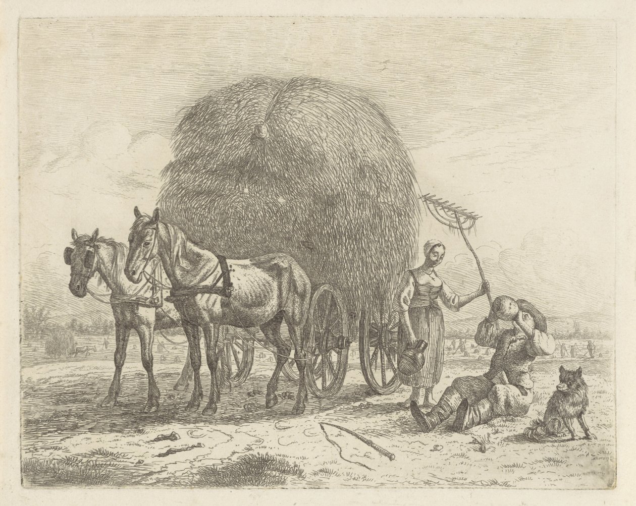 Drik bonde med en høstmand af Abraham Hendrik Winter