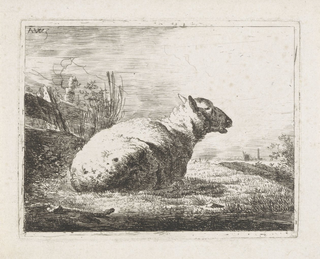 liggende får af Abraham Hendrik Winter