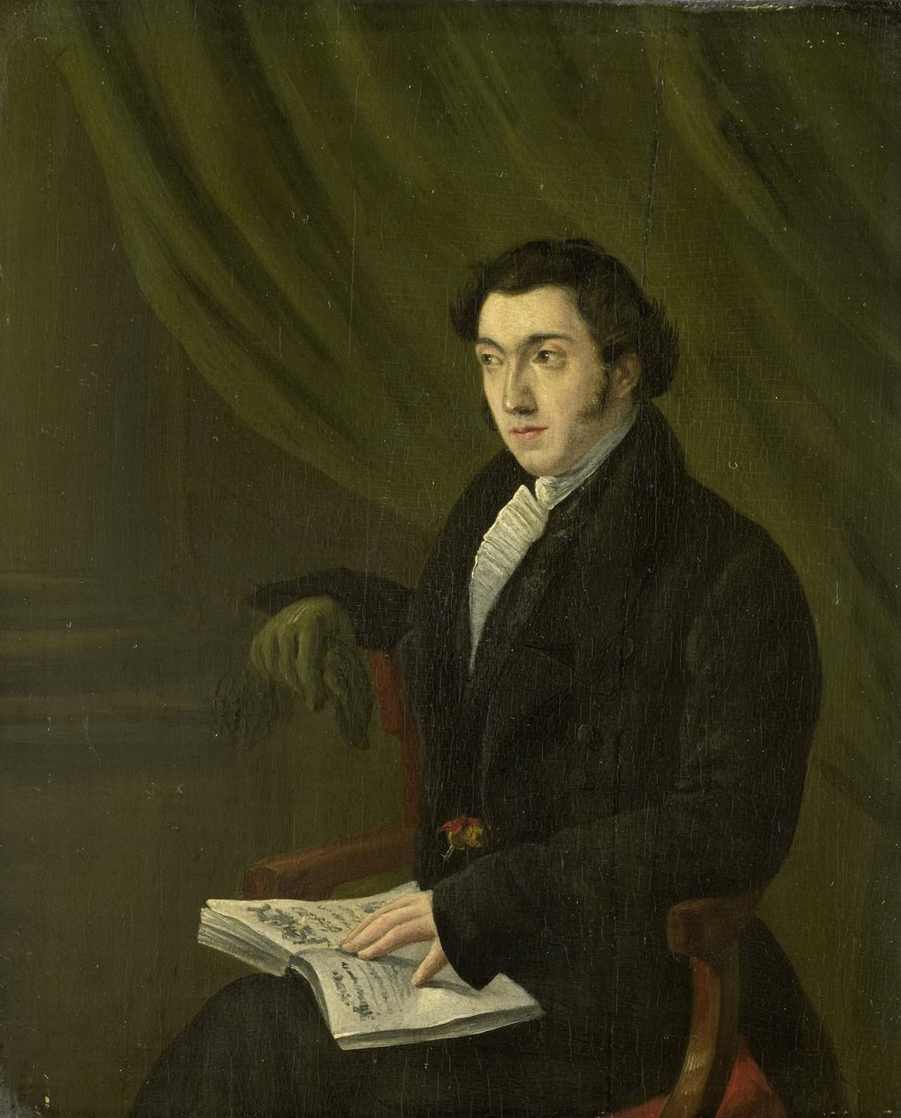 Portræt af Johannes Petrus Schouberg, frimærkegravør ved den kejserlige mønt i Utrecht af Abraham Hendrik Winter
