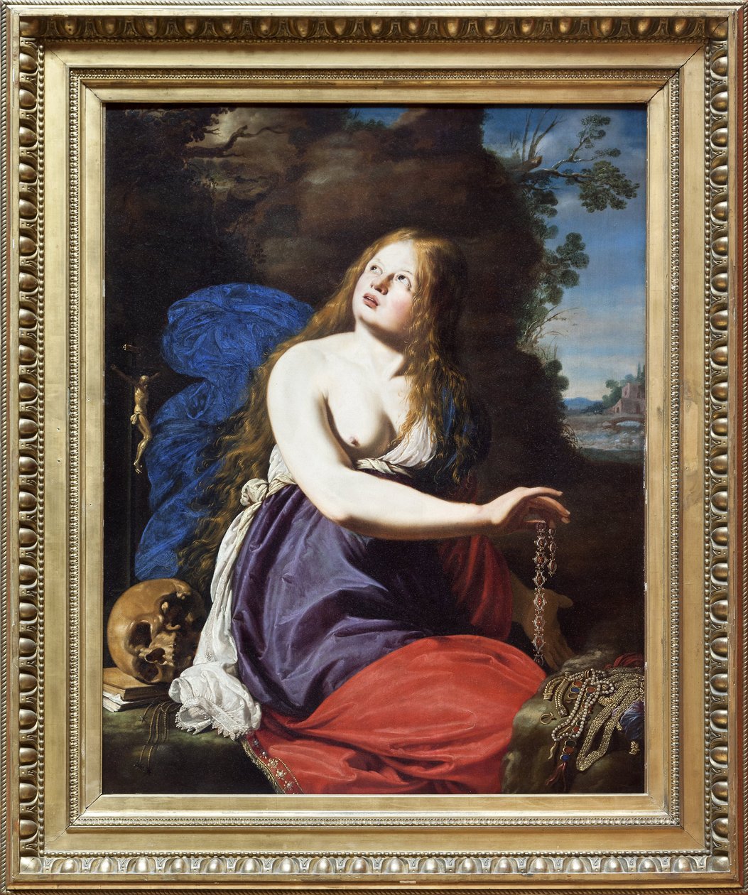 Angrer Maria Magdalena, Oliemaleri på træ af Abraham Janssens (van Nuyssen) (1567-1631). Fotografi, KIM Youngtae, Lille Kunstpalads, Lille, Frankrig. af Abraham Janssens